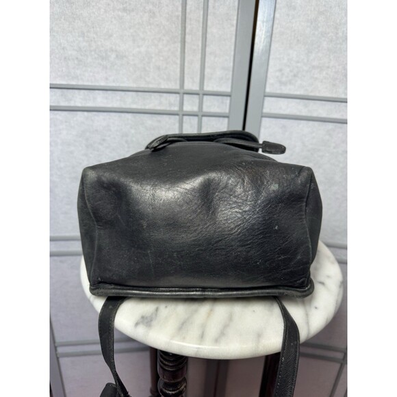 Coach VINTAGE 9791 Black Soft Leather Backpack Daypack Rucksack Drawstring FLAW* - Picture 9 of 14